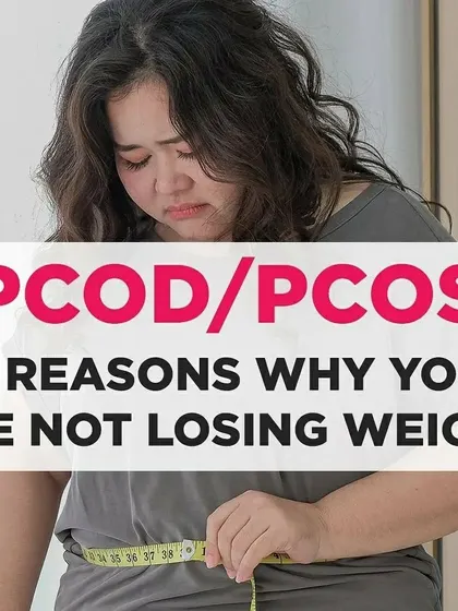 An introductory image for a series on why weight loss can be difficult with PCOD/PCOS.