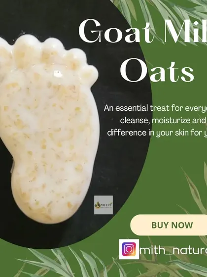 A foot-shaped Goat Milk Oats soap. This soap is an essential treat for everyday use to cleanse, moisturize, and gently exfoliate your skin with the goodness of oats.