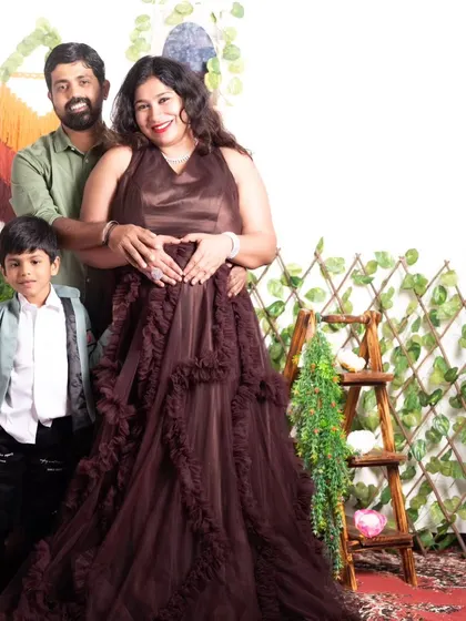 The whole family gets to be a part of the celebration. We styled this family for their maternity shoot with coordinated outfits.