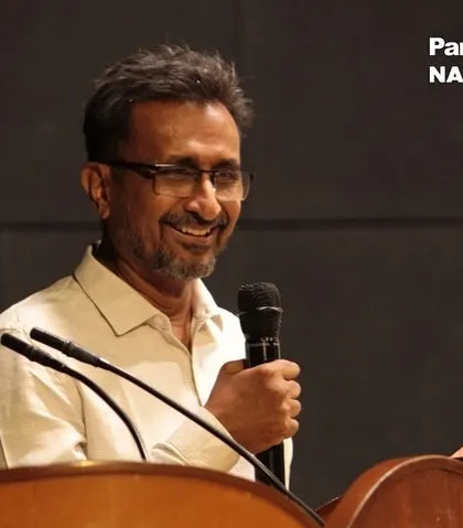 A photo from a guest lecture at Parul University. Sharing our design philosophy and practical insights with the next generation of architects is an important and enriching part of our practice.