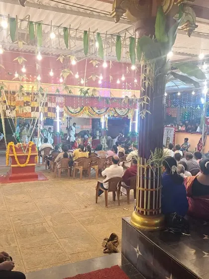 The audience gathered at a 'garadi' to witness a Bhoota Kola performance, which often lasts the entire night.