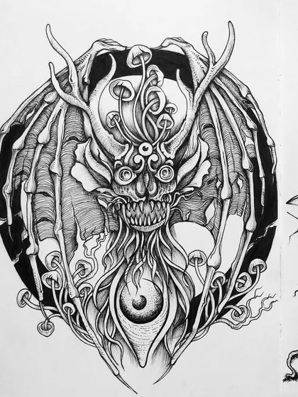 An alternate composition of the winged demon creature.