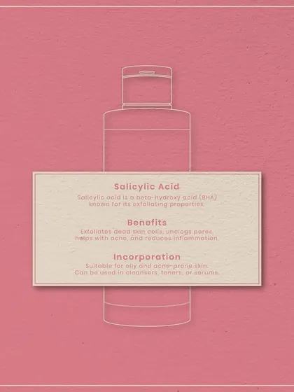 Decoding skincare ingredients: Salicylic Acid is a beta-hydroxy acid (BHA) known for its exfoliating properties. It helps unclog pores and reduce inflammation, making it ideal for oily and acne-prone skin.