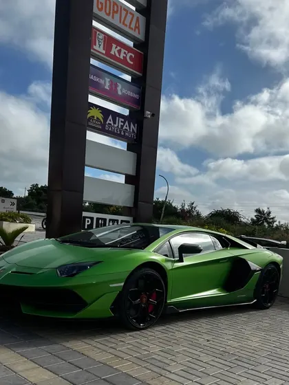 The vibe at Big Bay is even better with a stunning green Lamborghini parked by our brand pylon.