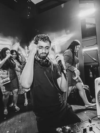 Lost in the music, feeling the mad energy from the crowd at Flo, Church Street.