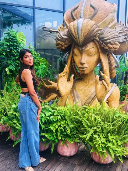 The same casual outfit, styled for a day out in Dehradun. The wide-leg jeans are on-trend and super comfortable for walking around.