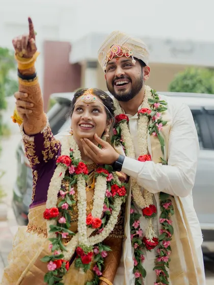 A moment of shared joy and excitement right after the ceremony. We are always ready to capture these spontaneous, happy moments that are full of emotion.