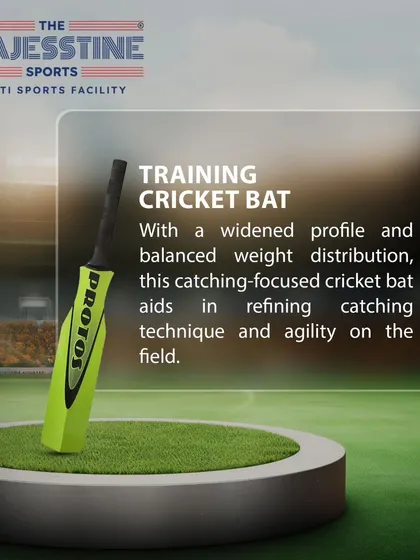 A Training Cricket Bat, with its widened profile, is designed to help players refine their catching technique and improve agility on the field.