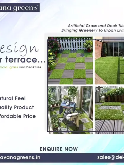 We can design your terrace to fit your lifestyle. This project combines our natural-feel artificial grass with stylish deck tiles to create distinct zones for lounging and planting, making the space both functional and beautiful.