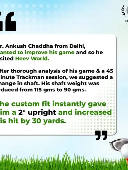 A client's game was transformed after a 45-minute Trackman session. By reducing his shaft weight, we instantly gave him a 2-degree upright and increased his hit by 30 yards.