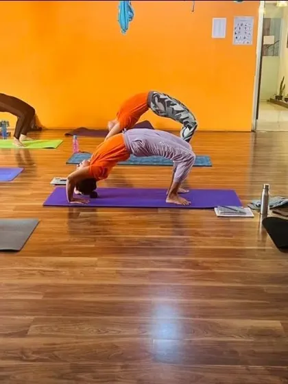 Awaken your inner warrior in our empowering group classes. These shots from our studio show students moving together, creating a powerful collective energy.