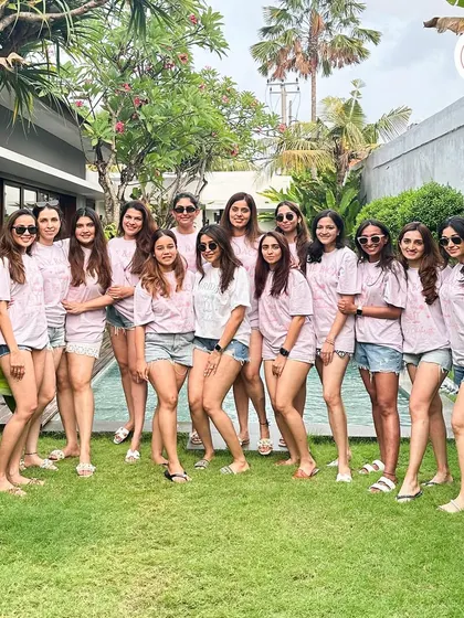The bride tribe, united and ready for adventure in Bali. I can arrange custom matching t-shirts for the entire squad to make your bachelorette trip even more memorable.