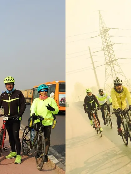 Riders in action during our end-of-year ride, showing the diversity of our cycling community.