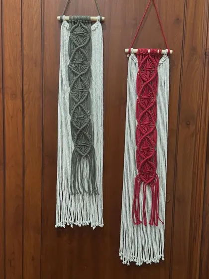 These macrame wall hangings are a great way to add color and texture to your entrance or any room in your home.