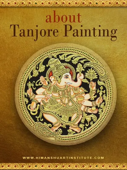 An informational graphic about Tanjore Painting, featuring a beautiful Ganesha artwork. We believe in teaching both the technique and the history behind each art form.