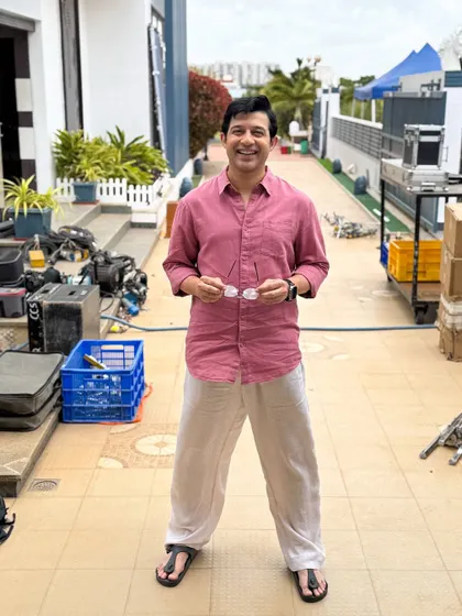 A smile after wrapping a scene. I believe in maintaining a positive vibe on set, even after a long day of shooting.