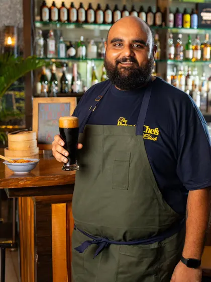A portrait of Chef Harsh at a pop-up event we covered. We don't just shoot the food; we capture the people who create it.