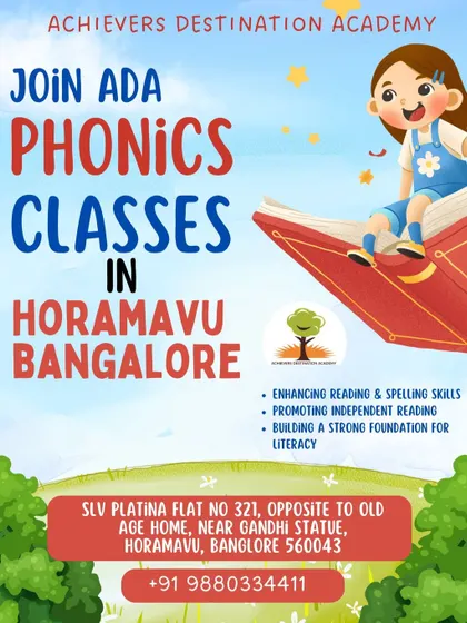 We are bringing our proven phonics classes to Horamavu, Bangalore. Our program is designed to enhance reading and spelling skills, promote independent reading, and build a strong foundation for literacy.
