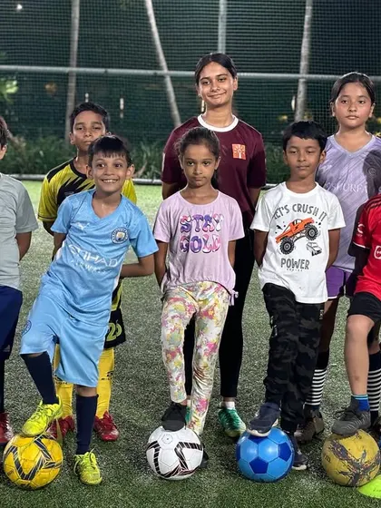 The first group of players at our new Ghansoli location, ready to start their football journey with FANM.