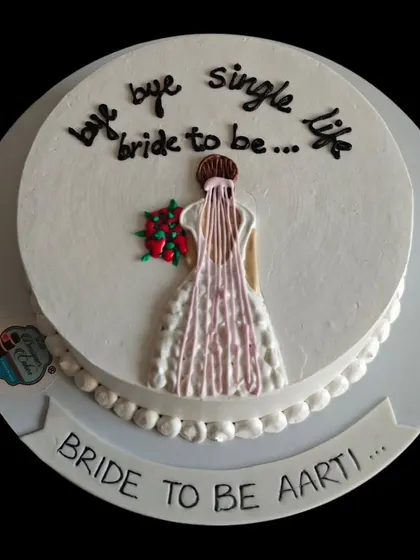 A "Bye Bye Single Life" cake for a bride-to-be. This is a fun cake for a bachelorette party or bridal shower, celebrating the transition to a new chapter.