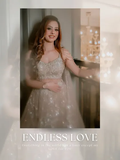 "Endless Love." A dreamy, artistic portrait of the bride. The soft overlay and her gentle smile create an ethereal and romantic image.