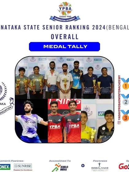 Our impressive overall medal tally of 7 medals at the Karnataka State Senior Ranking 2024 in Bengaluru.