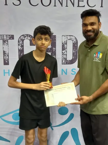 Vihaan recognized as the Under-15 runner-up at the Corporate Sports Connect tournament. His performance showcases the skill and resilience we build in our competitive youth squads.