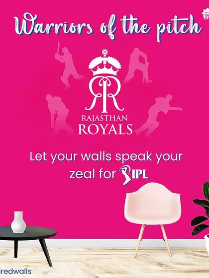 Warriors of the pitch, the Rajasthan Royals. Coming from a land of rich culture, the Royals shine brightest in the colors of their city. Let your walls speak your zeal for the IPL.