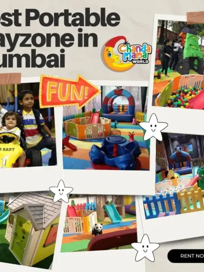 This collage, designed like a collection of polaroids, showcases the fun and variety I offer. From kids on a go-kart to a large ball pit and a playhouse, it highlights the memorable moments I create.