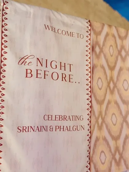 The welcome signage for a Sufi Night, setting the tone for an evening of heartfelt celebrations and personalized details.