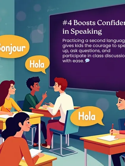 Practicing a second language gives kids the courage to speak up in class. It boosts their confidence in asking questions and participating in discussions.