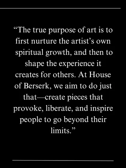 Another quote from my feature: "The true purpose of art is to first nurture the artist's own spiritual growth, and then to shape the experience it creates for others."