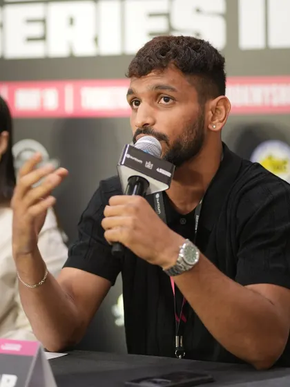 Another shot of a fighter articulating his thoughts, showing the person behind the punches.