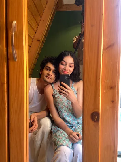 A mirror selfie with my co-star from 'Phir Kabhi'. The chemistry you see on screen often starts with a great friendship off-screen.