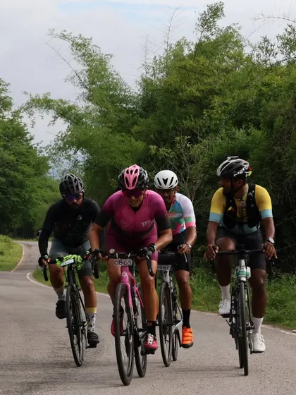 Riding in a pack during the brutal Anchetty 200K brevet. Learning to ride efficiently in a group, handling surges, and communicating with other riders are crucial cycling skills we cover.