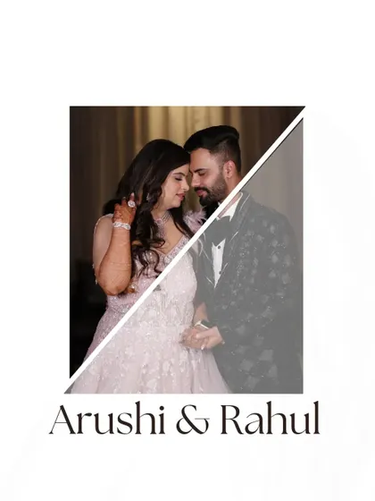 A modern, graphic-style portrait of the couple, perfect for a 'Save the Date' or announcement.