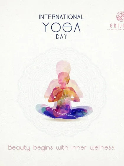 On International Yoga Day, we celebrate the connection between inner wellness and outer beauty. Let's embrace our inner calm for holistic beauty and peace.