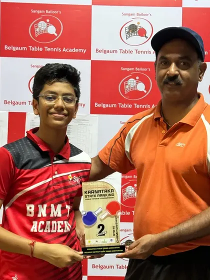 We congratulate Reyansh Jalan, seen here with Coach Krunal Telang, for securing the silver medal in the U-15 boys category in Belgaum.