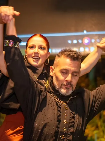 A dramatic and beautiful pose from our guest artists, Diego and Sofia. Their performance was a highlight of the night.