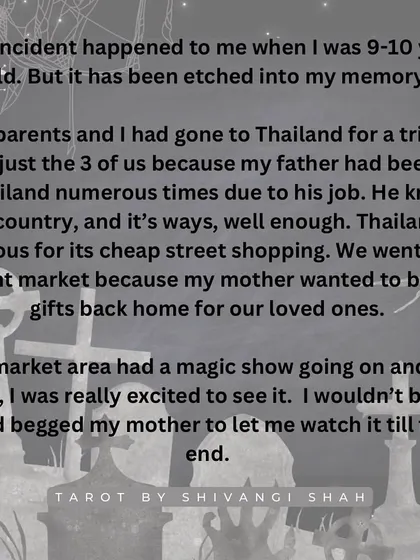 The beginning of a story about a magic show in Thailand. (Note: This story appears incomplete).