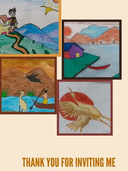 A collage of artwork created by teachers at Shree Shakti International School. A picture is worth a thousand feedbacks, and these images show the powerful impact of the stories we shared.