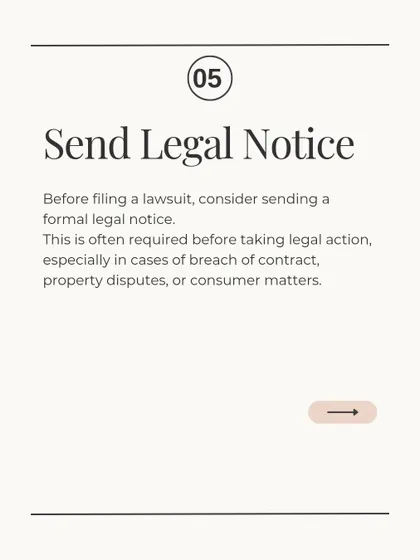 A formal legal notice is a critical step before filing a lawsuit, especially in cases involving breach of contract, property disputes, or consumer matters. It serves as an official communication of your grievance and gives the other party a final opportunity to resolve the issue before litigation begins.