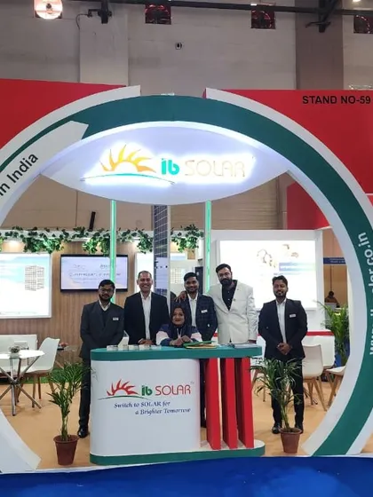 Our team ready to welcome visitors on Day 1 of the Bharat Solar Expo 2025. The event was a fantastic platform to showcase our advanced solar panels and connect with leaders in the renewable energy space.