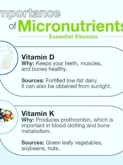 Vitamin D and Vitamin K are crucial for keeping your teeth, bones, and muscles healthy, and also play a role in blood clotting.