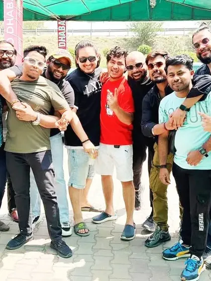 A pit stop on our way to Chandigarh with the band. Long road trips are part of the life of a traveling musician.