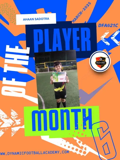 Ahaan Sadotra, Player of the Month for March 2025.