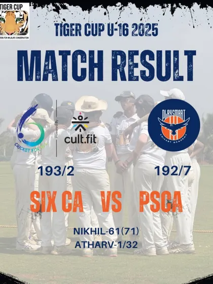The final match result from a nail-biting Tiger Cup U-16 game. A close contest that provided valuable experience for our players.