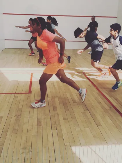 Our athletes execute a ghosting drill, practicing movement patterns without the ball. This is essential for building muscle memory and making on-court movement second nature.