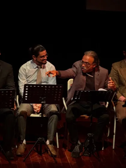 A still from the rehearsed reading of "Inherit the Wind."