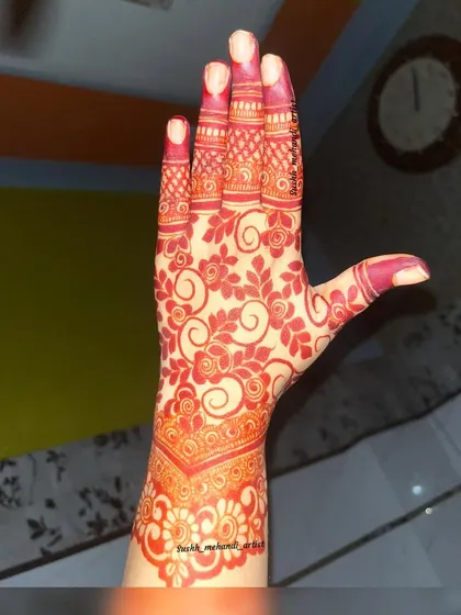 The beautiful result of using red henna. It gives a unique and vibrant color that looks stunning.